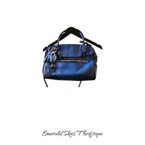 Coach 25073 Women's Blue Soft‎ Leather Crossbody Bag. Free Shipping